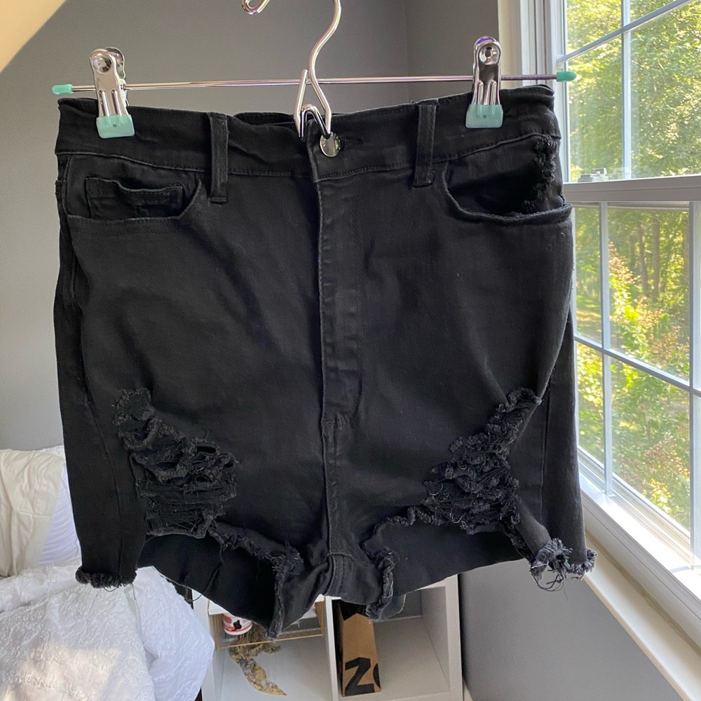 Black High Waisted shorts, fashion nova